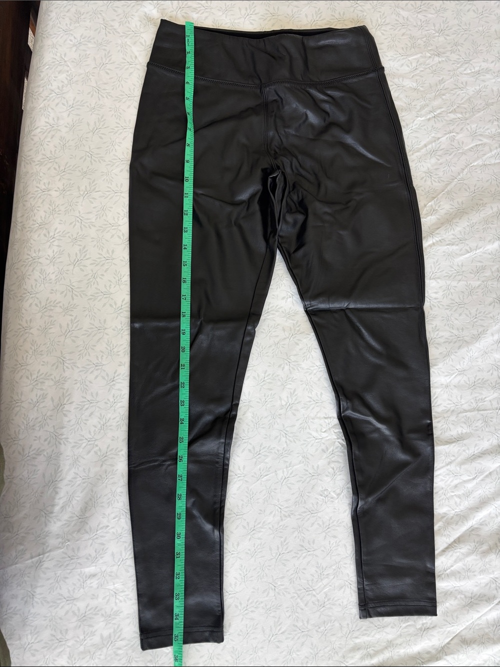 Black Faux Leather woman Pants, size S